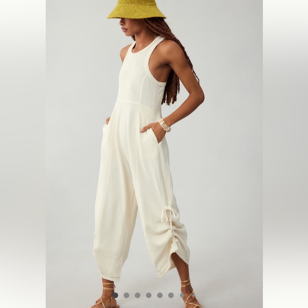 NWT Daily Practice by Anthropologie Horizon Wide Leg Jumpsuit cream size large